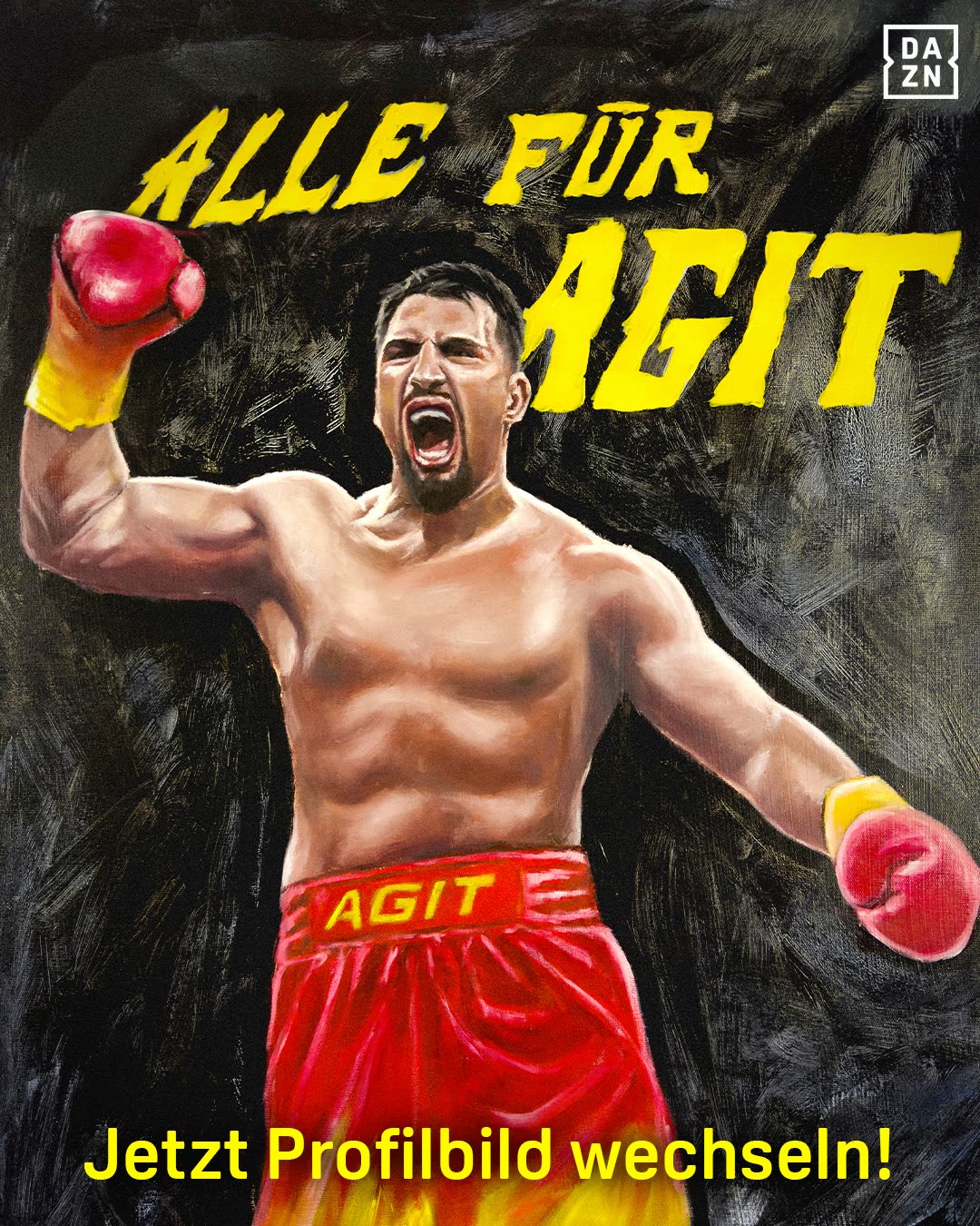 Illustration der Support-Kampagne „Alle für Agit“.
