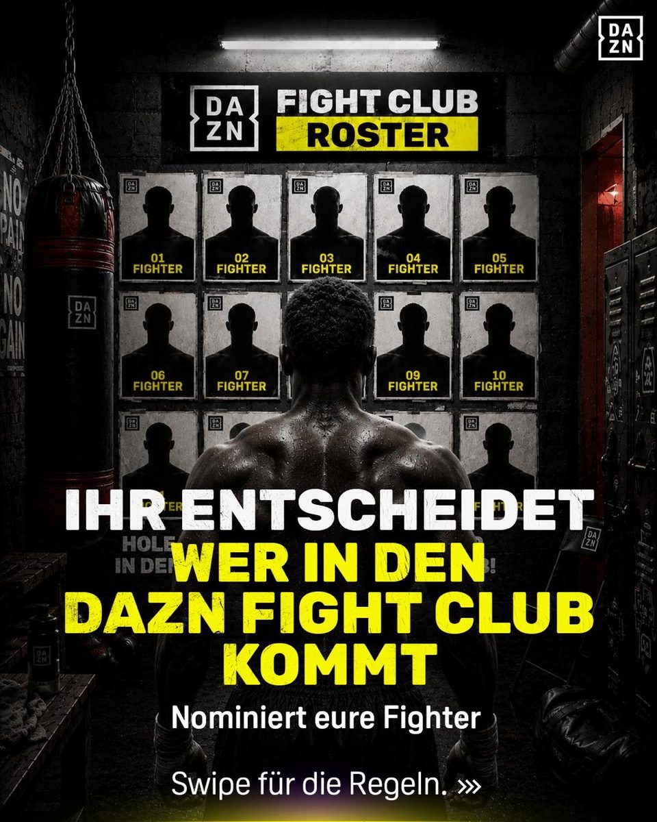 Kampagnen-Visual „DAZN Fight Club Roster“.