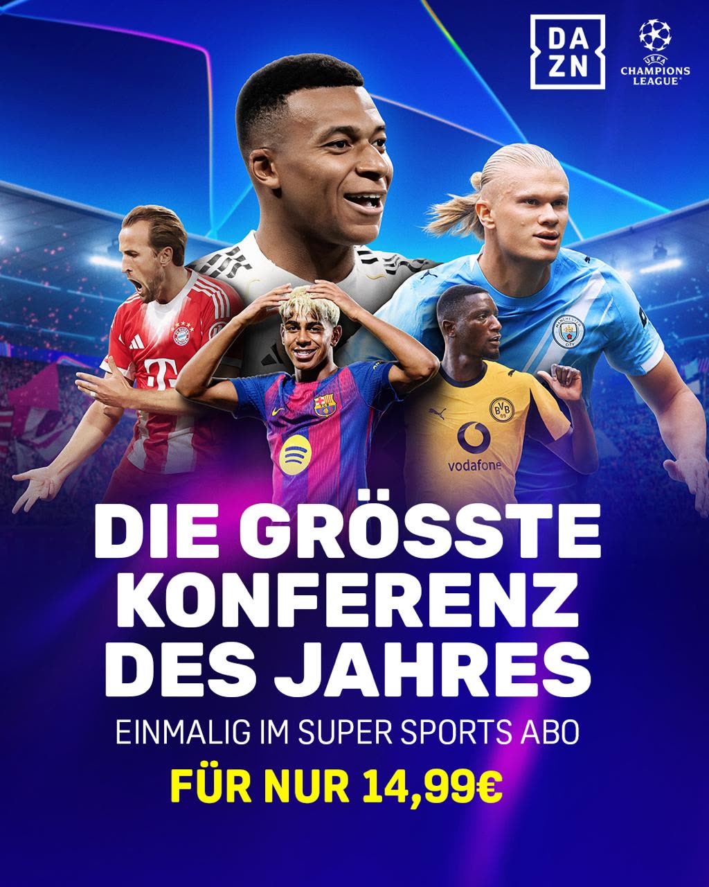 DAZN-Motiv zur größten Champions-League-Konferenz des Jahres.